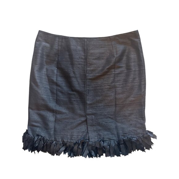Gretchen Scott Designs Black Silk Confetti Fringe Pencil Skirt L Fall 2025 NWT - Picture 3 of 9